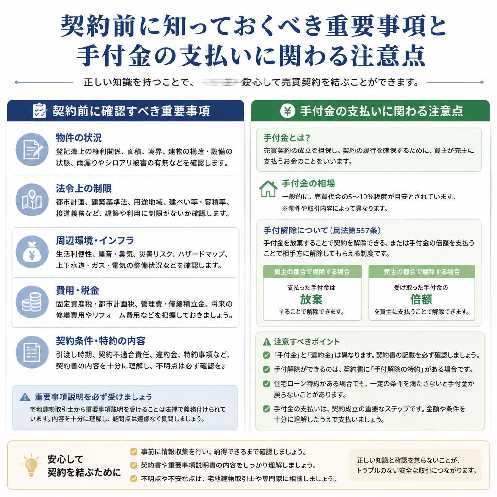 売買契約を結ぶ前に確認すべきポイント