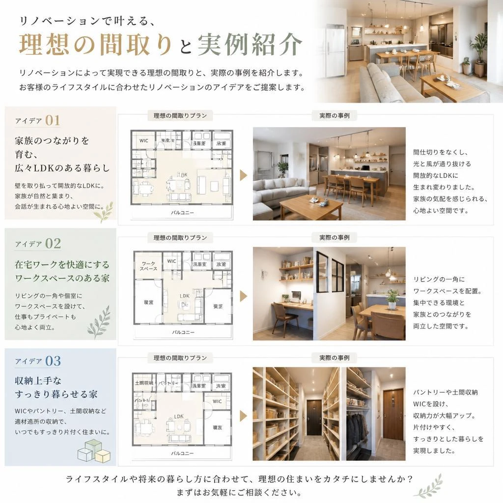2. 理想の間取りを実現するためのリノベーションプラン
