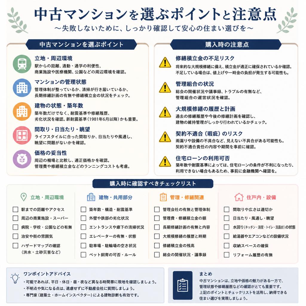 3. 中古マンションの選び方とチェックポイント